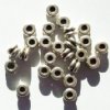 25 4x6mm Antique Silver Double Ring Metal Beads